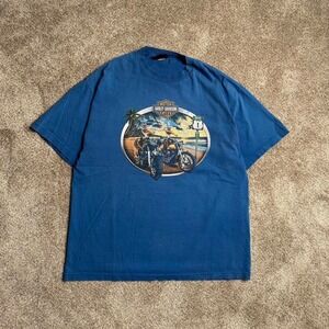 BLUE HARLEY DAVIDSON "KEY WEST" GRAPHIC TEE